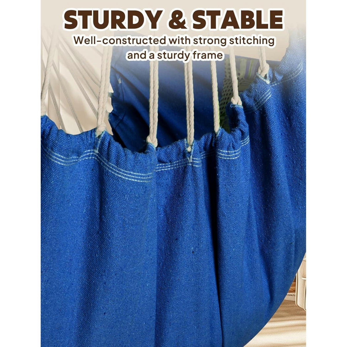 HÄNGESESSEL Königsblau mit 2 Sitzkissen - Blau, Textil (100/1.5/130cm)