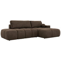 ECKSOFA LORAN L Braun Velvet - Rechts - Schwarz/Braun, Kunststoff/Textil (292/170cm) - MKS
