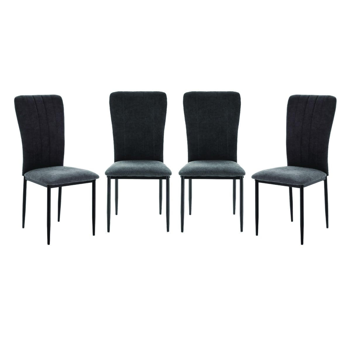 ESSZIMMERSTUHL Holly Schwarz 43/58/46 cm 4er-Set - Schwarz, Textil (58/46/43cm) - Calicosy