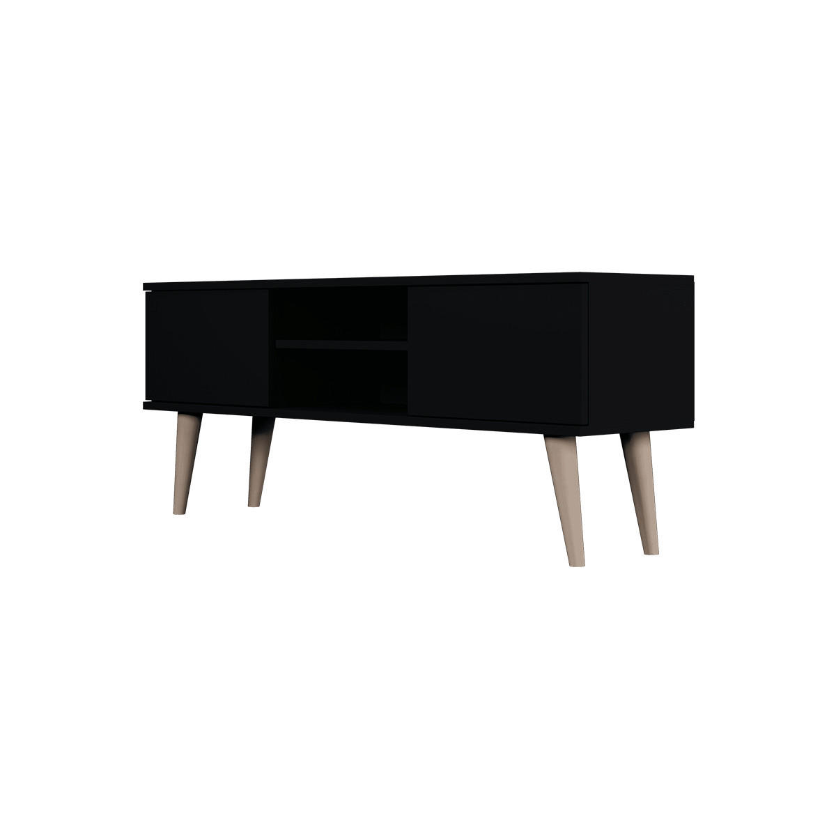 TV-MÖBEL Toronto Schwarz - Schwarz, Holzwerkstoff (120/35/55cm) - Petits-meubles