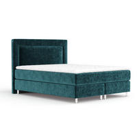 BOXSPRINGBETT Laguno Türkisfarben 160/200 cm mit Latex-Topper - Türkis/Silberfarben, Holz/Holzwerkstoff (160/200cm) - Maison de Reve