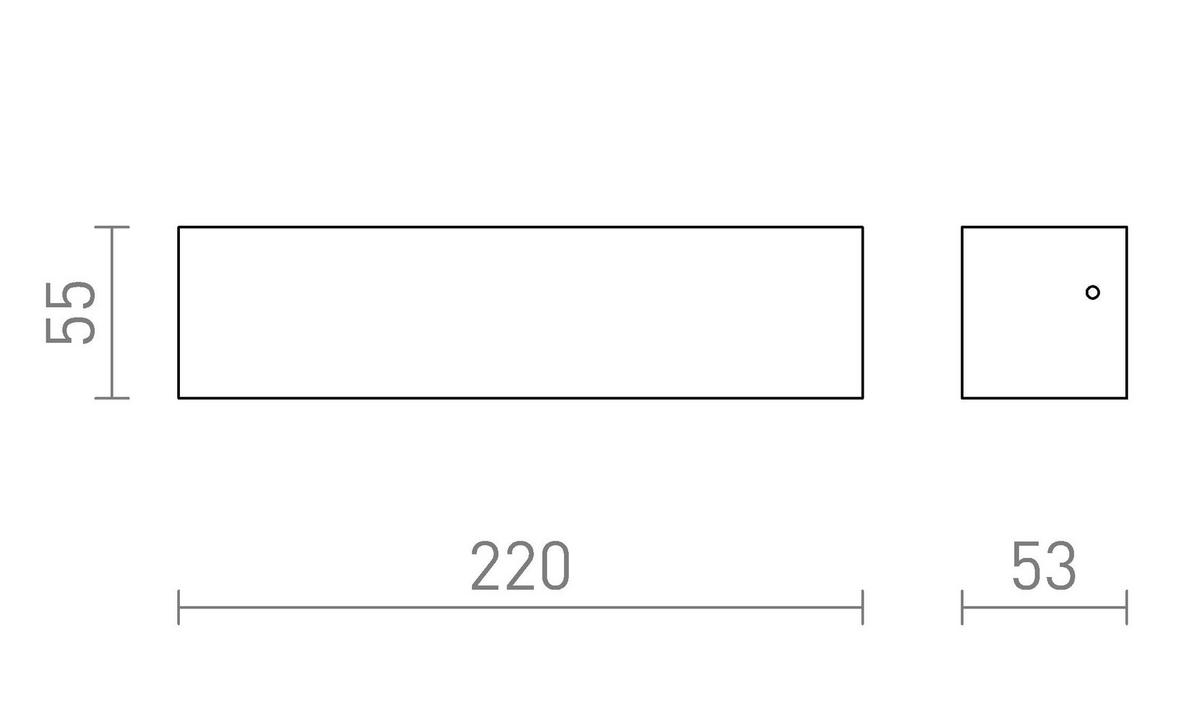 AUSSENLEUCHTE CAMARGUE Anthrazitgrau Glas satiniert 6 W IP65 - Grau, Glas (22/53/55cm) - Rendl
