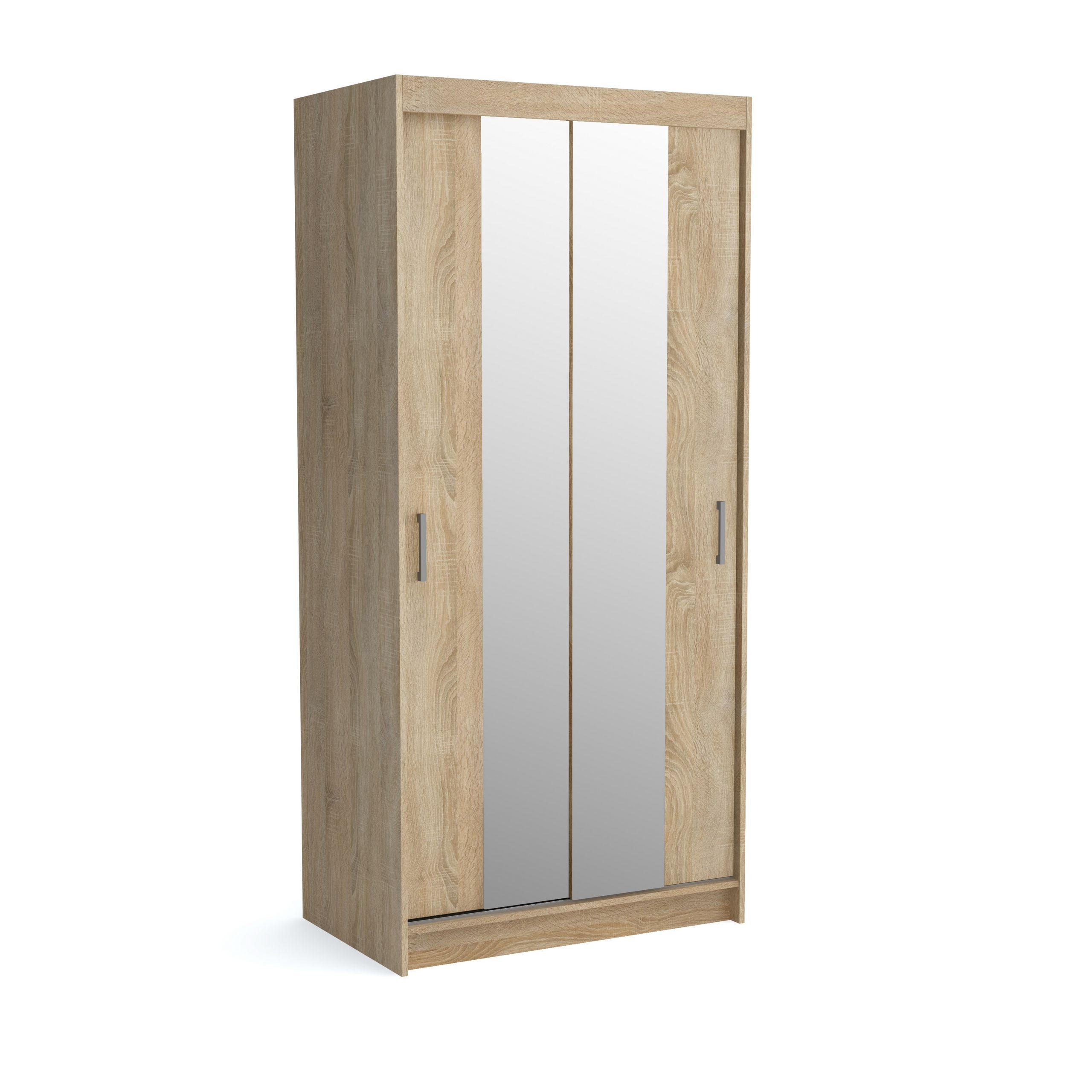 Masseno Schwebetürenschrank Sonoma Eiche 100x215x60 cm