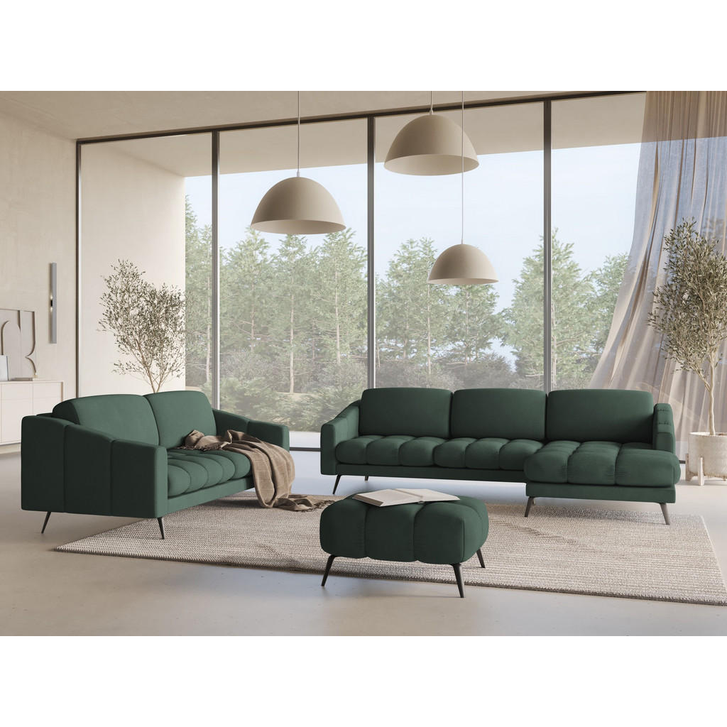 Thumbnail - Makamii Pouf, Grün, Textil, 1-Sitzer, Füllung: Schaumstoff, 78x41x60 cm, Made in EU, Wohnzimmer, Hocker, Sitzhocker