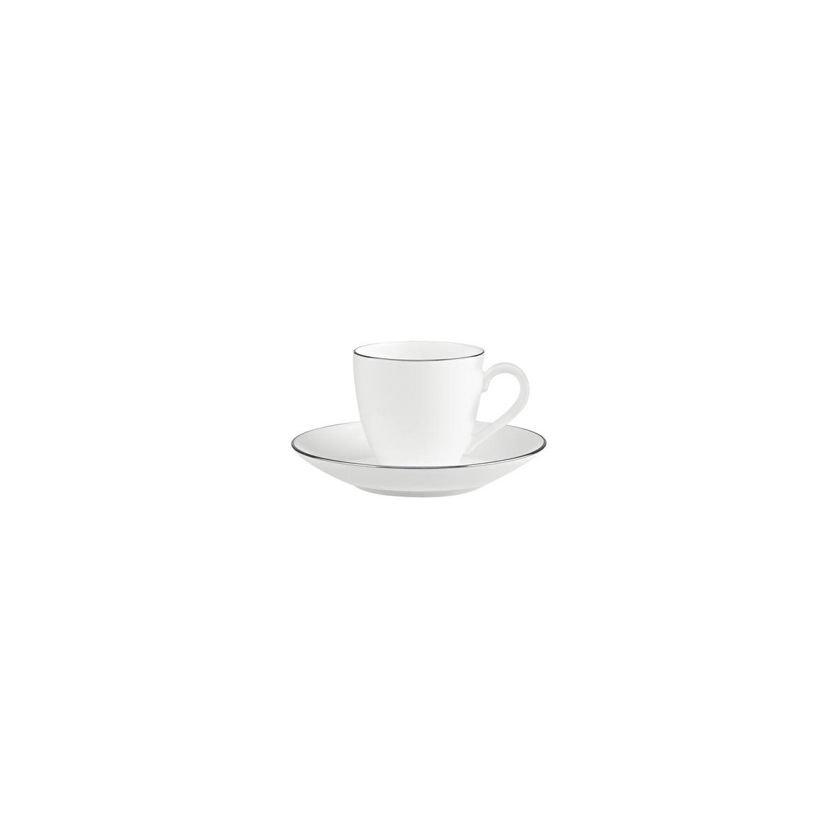 MOKKA-/ESPRESSOOBERTASSE MIT UNTERTASSE Anmut Platinum No.1 weiß 60 ml - Weiß, Keramik (12/7.9/12cm) - Villeroy & Boch