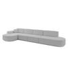 ECKSOFA Ottomane Links MARI-L3 - 402x163x81 cm Hellgrau Bouclé - Hellgrau/Schwarz, Holzwerkstoff/Kunststoff (165/406cm) - ALTDECOR