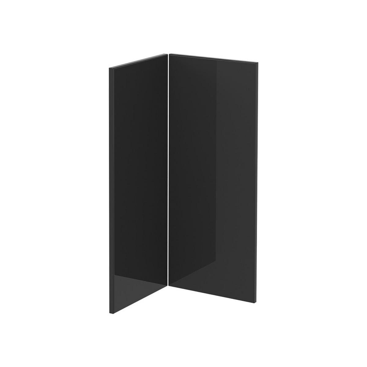 KÜCHENFRONT R-Line Anthrazit Hochglanz 59.2 x 71.3 cm Möbelfront für den Eckunterschrank - Schwarz Hochglanz, Holzwerkstoff (59.2/71.3/1.6cm) - Vicco