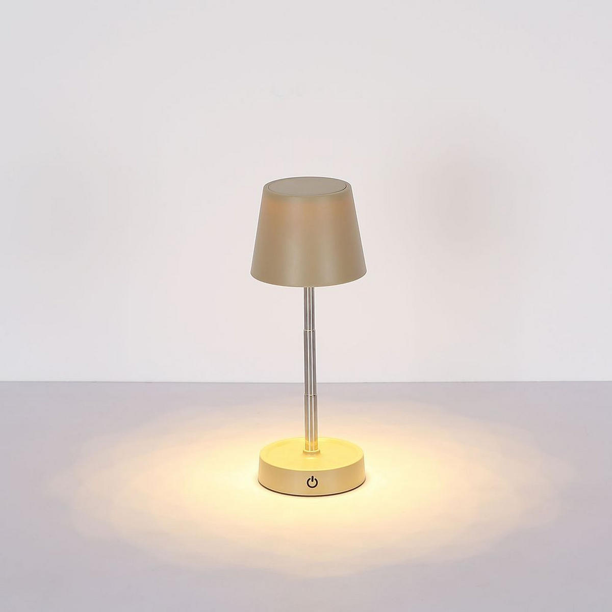 LED TISCHLEUCHTE CARLOS Sandfarben - Bernsteinfarben, Metall (10.6/10.6/28cm) - Globo Lighting