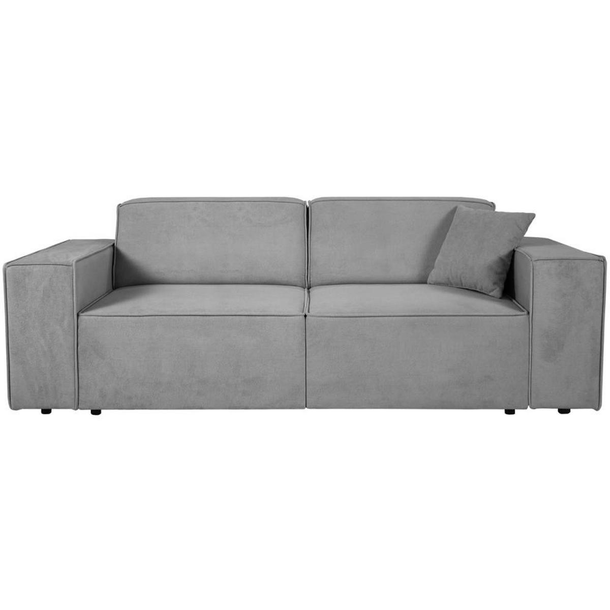 3-SITZER SOFA Pedro ohne Schlaffunktion hellgrau - Hellgrau/Schwarz, Textil (215/75/88cm) - Beautysofa