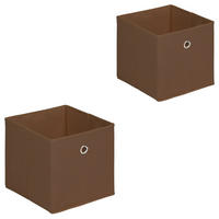 FALTBOX ELA 2ER-SET - Braun, Textil (27/27/27cm) - IDIMEX