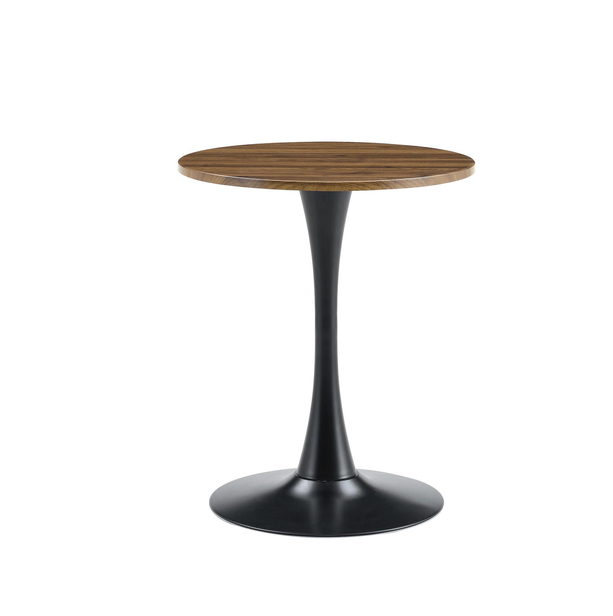BEISTELLTISCH 60/60/72 cm in Walnuss/Schwarz aus MDF und Metall, rund - Schwarz, Holzwerkstoff (60/60/72cm) - Flora Grace