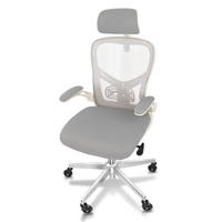 BÜROSTUHL SmartSeat Creme-Weiß - Beige/Silberfarben, Kunststoff/Textil (70/142/70cm) - Clouvou