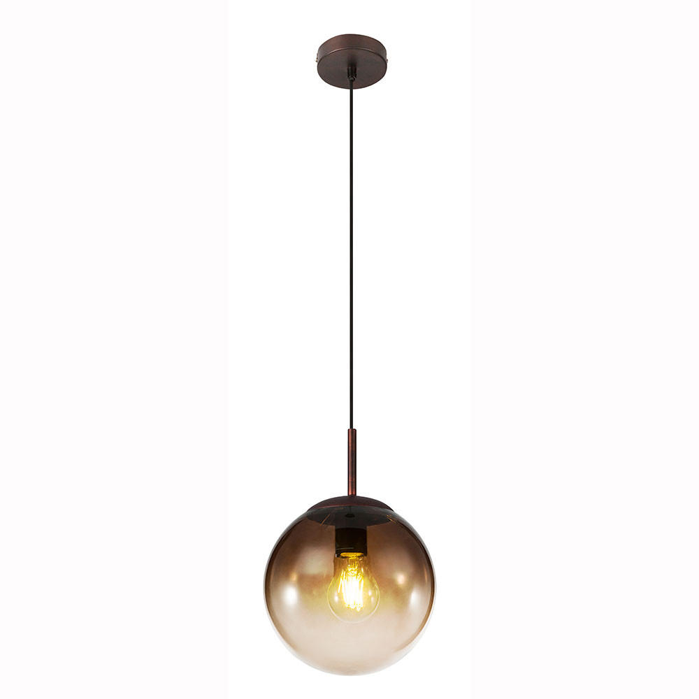 LED HÄNGELAMPE Metall Braun - Braun, Glas (20/20/120cm) - Globo Lighting