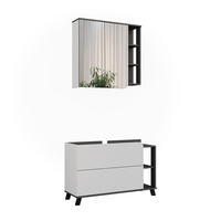 KOUPELNOVÝ NÁBYTEK Karen Antracitová/bílá - bílá/antracitová, kompozitní dřevo (100/65/35cm) - Vicco