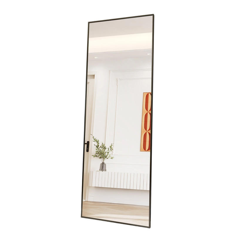 STANDSPIEGEL 164x54 cm Schwarz Rechteck Freistehend & Wandmontage - Schwarz, Glas (2/164/54cm) - SHOPENTRA