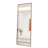 STANDSPIEGEL 164x54 cm Schwarz Rechteck Freistehend & Wandmontage - Schwarz, Glas (2/164/54cm) - SHOPENTRA