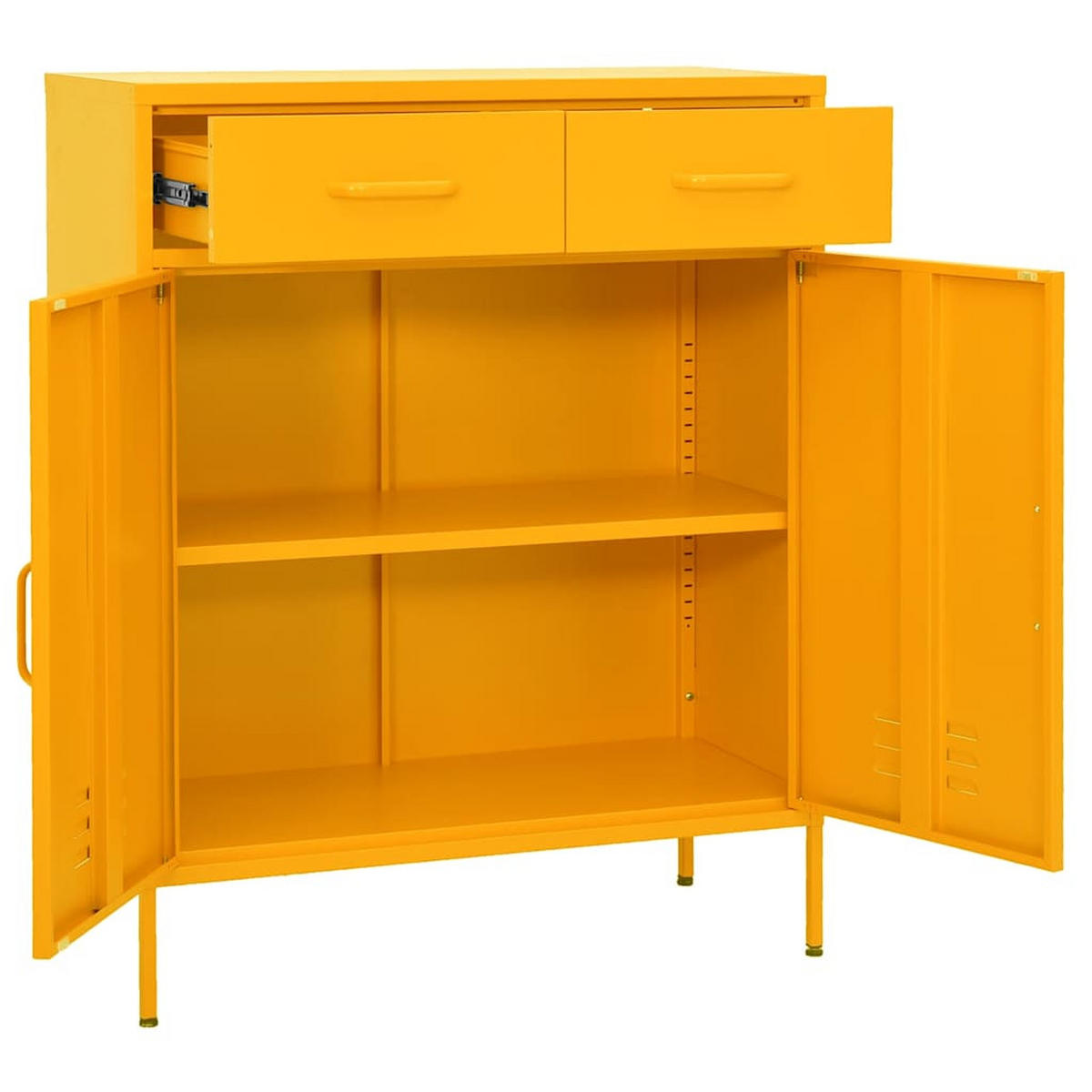 LAGERSCHRANK Senfgelb 80/35/101,5 Cm Stahl - Gelb, Metall (35/101.5/80cm) - vidaXL