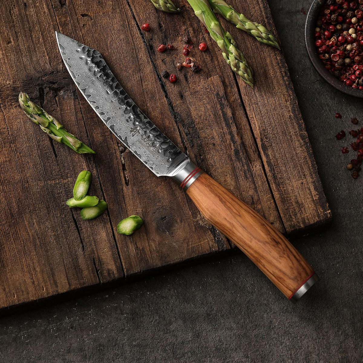 STEAKMESSER 12,5 cm - Braun, Holz/Metall (24cm) - Wakoli