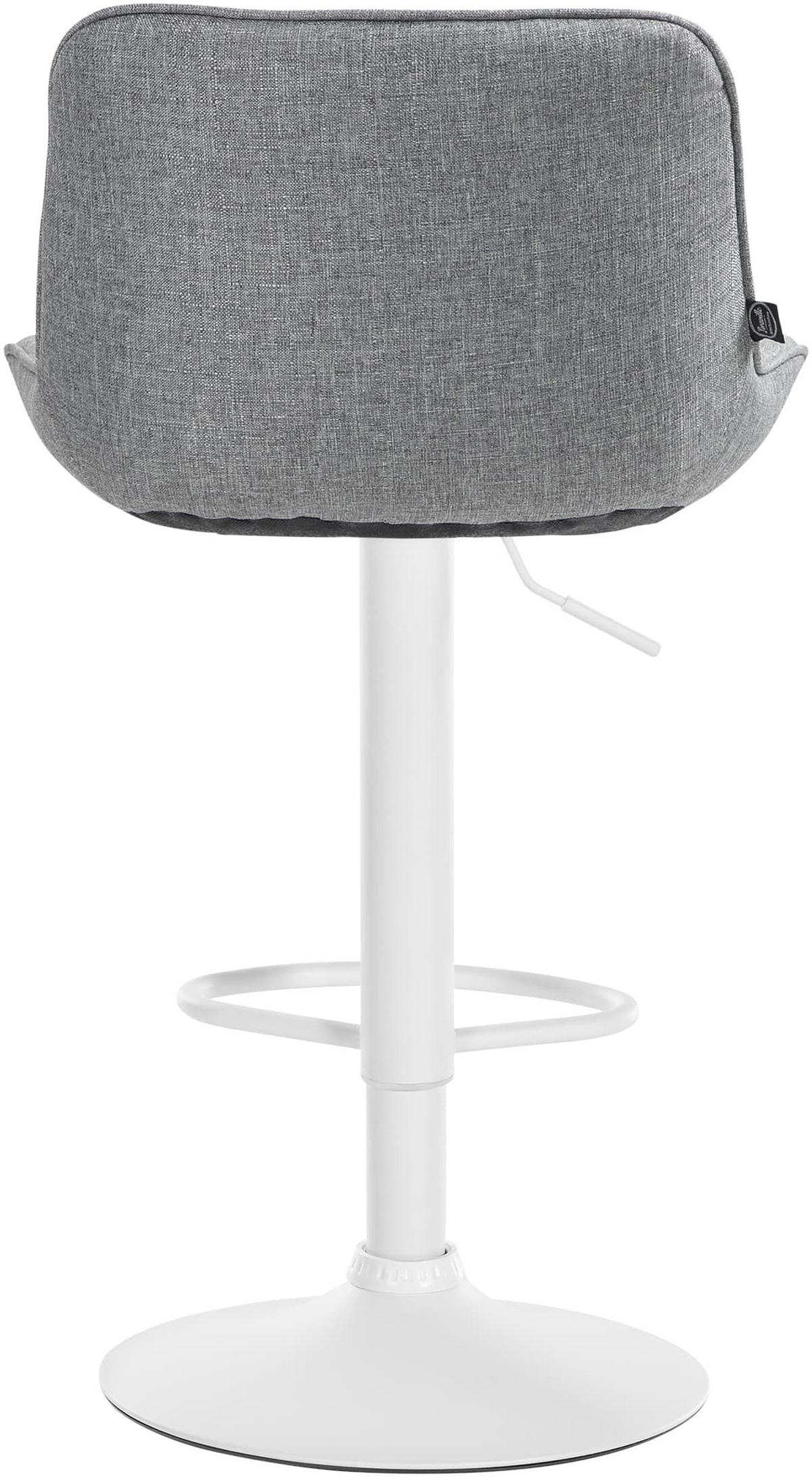 BARHOCKER 2er Set Stoff grau - Weiß/Grau, Textil/Metall (49/85/51cm) - CLP