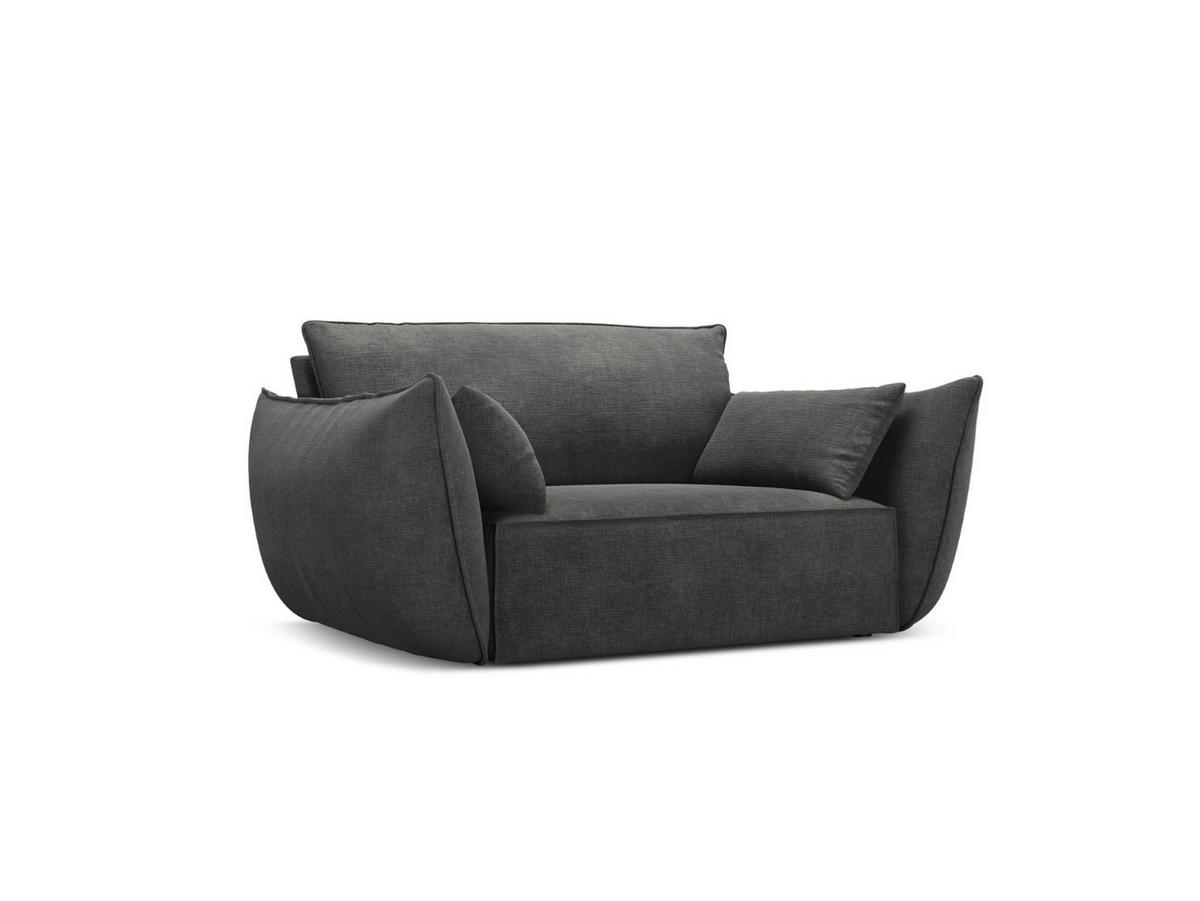 SESSEL Kaelle aus Chenille-Stoff dunkelgrau - Dunkelgrau, Textil (100/85/128cm) - Micadoni