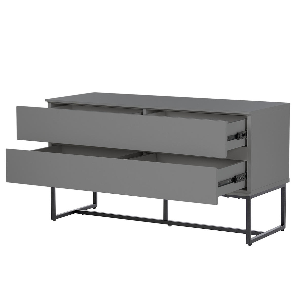 GARDEROBENBANK - Dunkelgrau/Schwarz, Holzwerkstoff/Metall (90/48/35cm) - home24