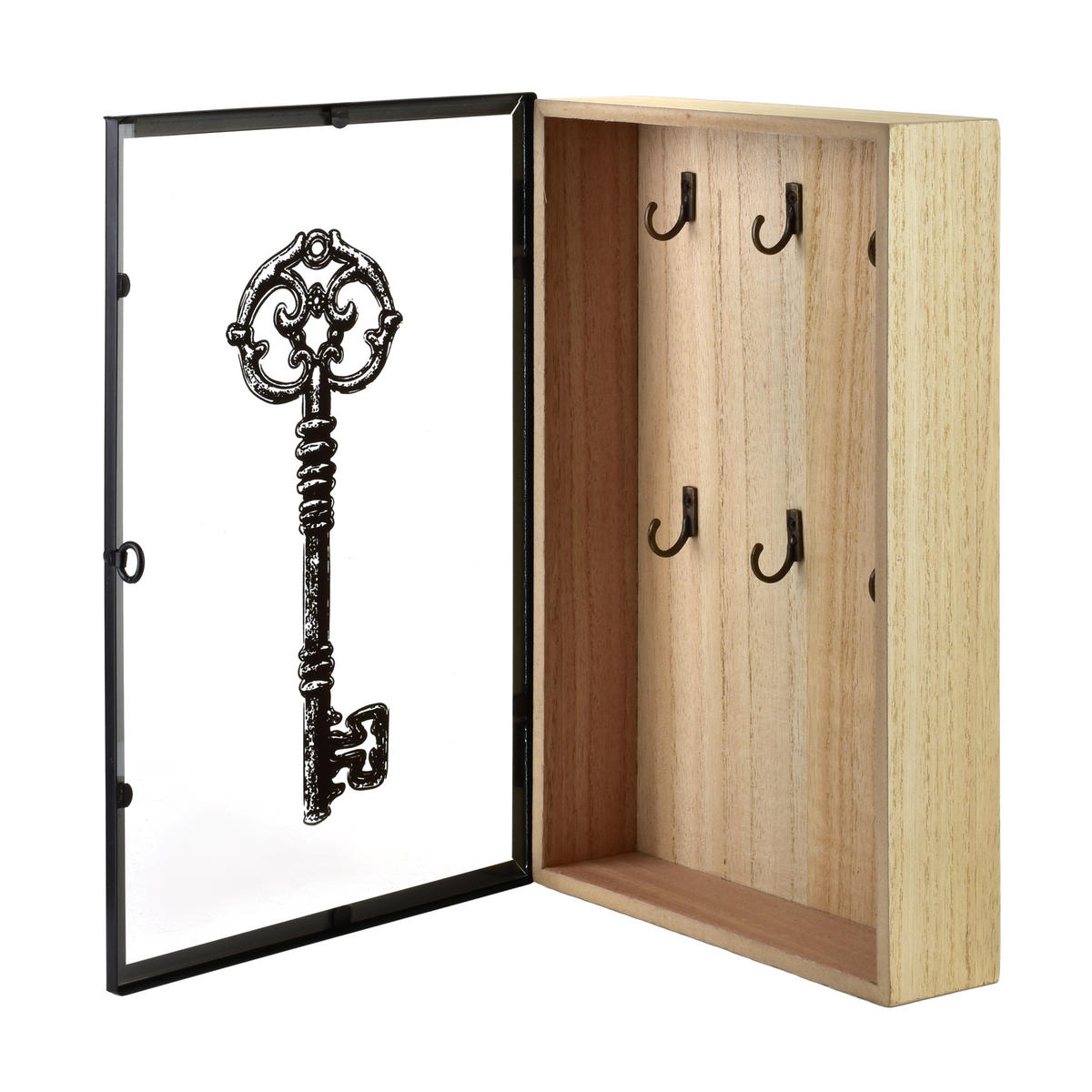 SCHLÜSSELKASTEN Stacy Schwarz 30x20x5,5 cm Holz - Schwarz, Holz (5.5/20/30cm) - Mondex