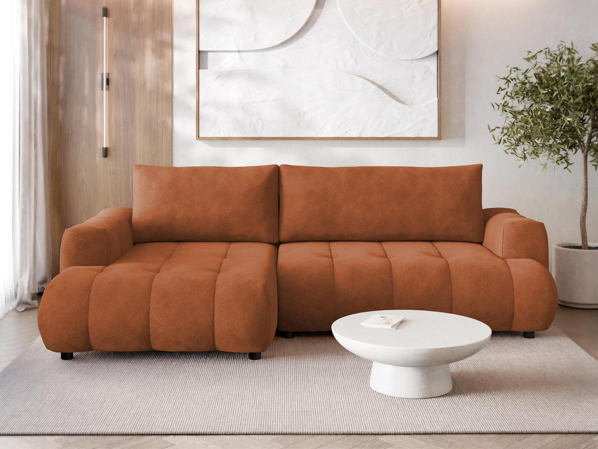 ECKSOFA Haiti, Seite: Links LC+2R - Schwarz/Bronzefarben, Holz/Textil (276/156cm) - MIRJAN24