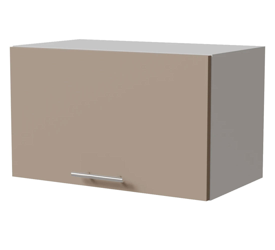 KLAPPHÄNGESCHRANK Brerra W4B/60 Weiß / RAL 1019 graubeige Matt 60 / 32,5 / 36cm mit Gasdruckdämpfer - Graubraun/Weiß, Holz/Holzwerkstoff (60/36/32.5cm) - Feldmann-Wohnen