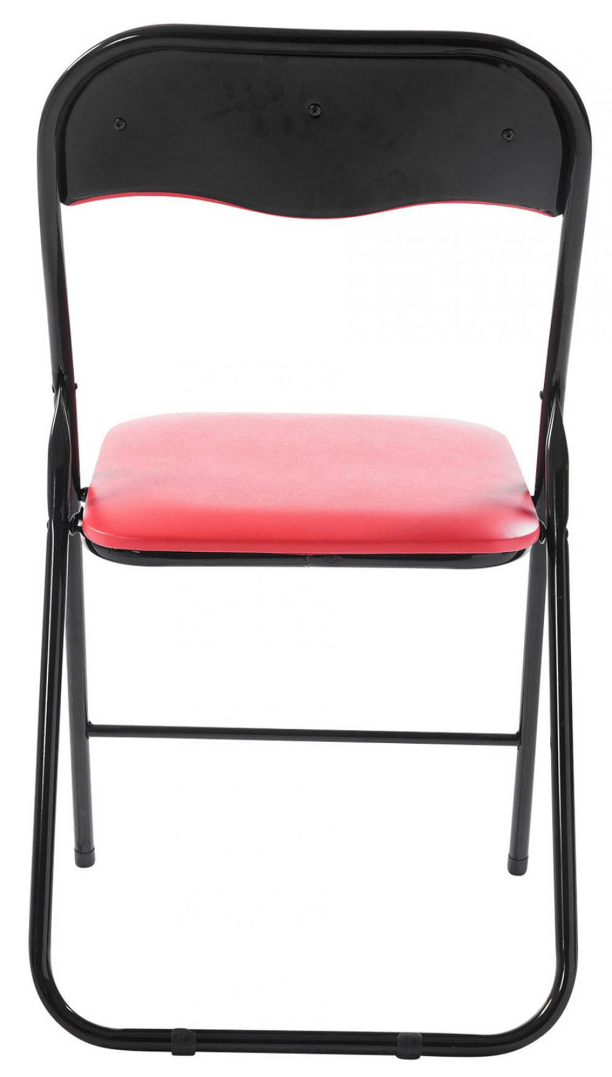 KLAPPSTUHL 2er Set Kunststoff rot/schwarz - Rot/Schwarz, Kunststoff/Textil (45/78/45cm) - CLP