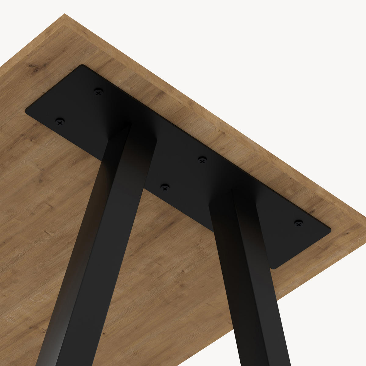 SADA STOLOVÝCH NOH 2 KS Heustreu - černá, kov (40/45/12cm) - [en.casa]