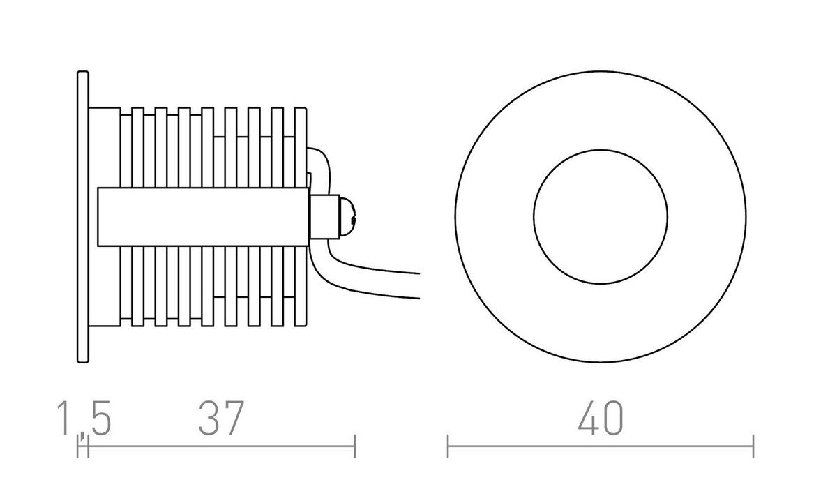 EINBAULEUCHTE RIO R Weiß 3 W - Weiß, Metall (4/4/4cm) - Rendl