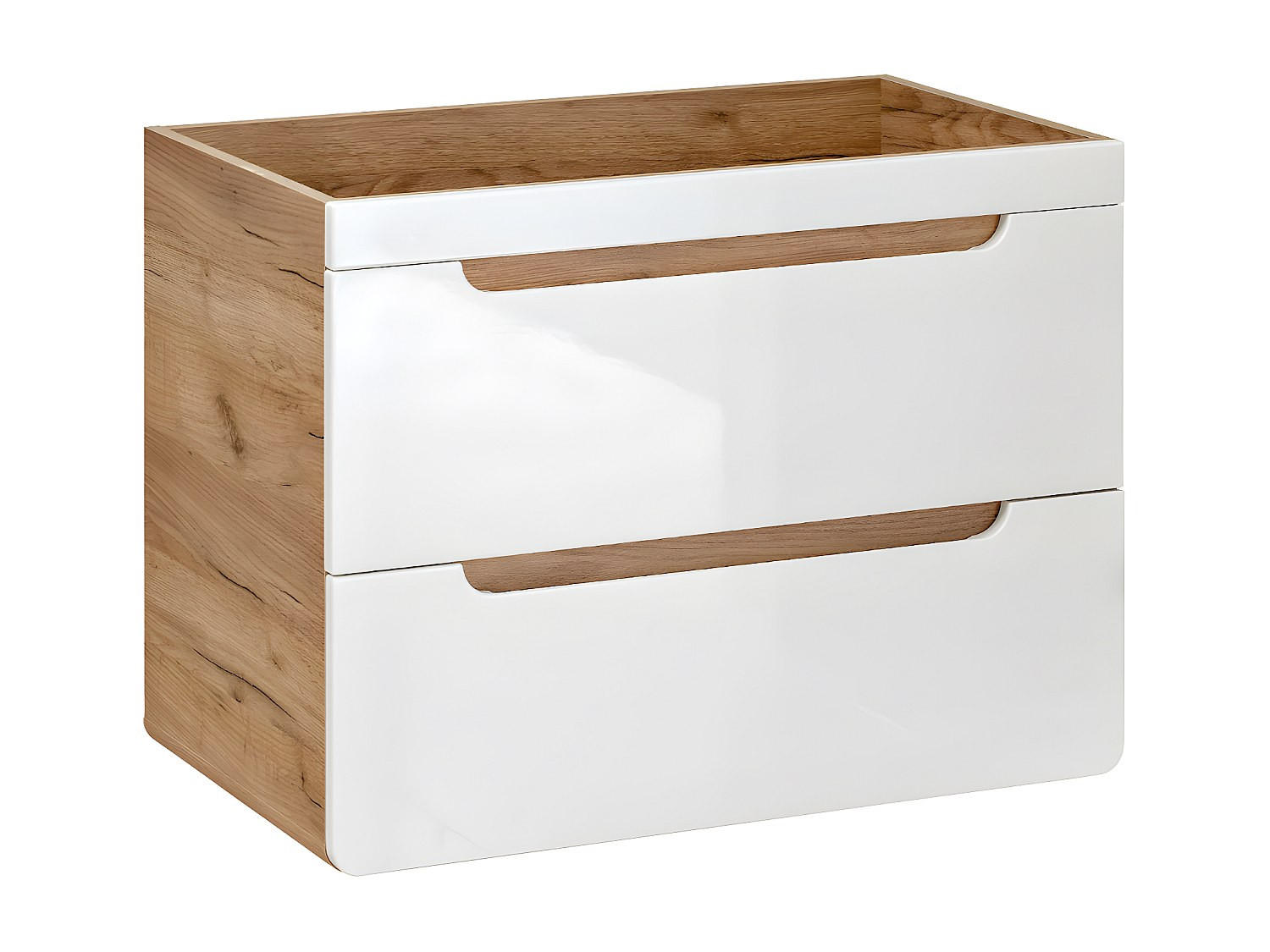 WASCHBECKENUNTERSCHRANK hängend - 80 cm - Naturfarben & Weiß - ARUBA - Naturfarben, Holz (80/59/46cm) - Vente-Unique