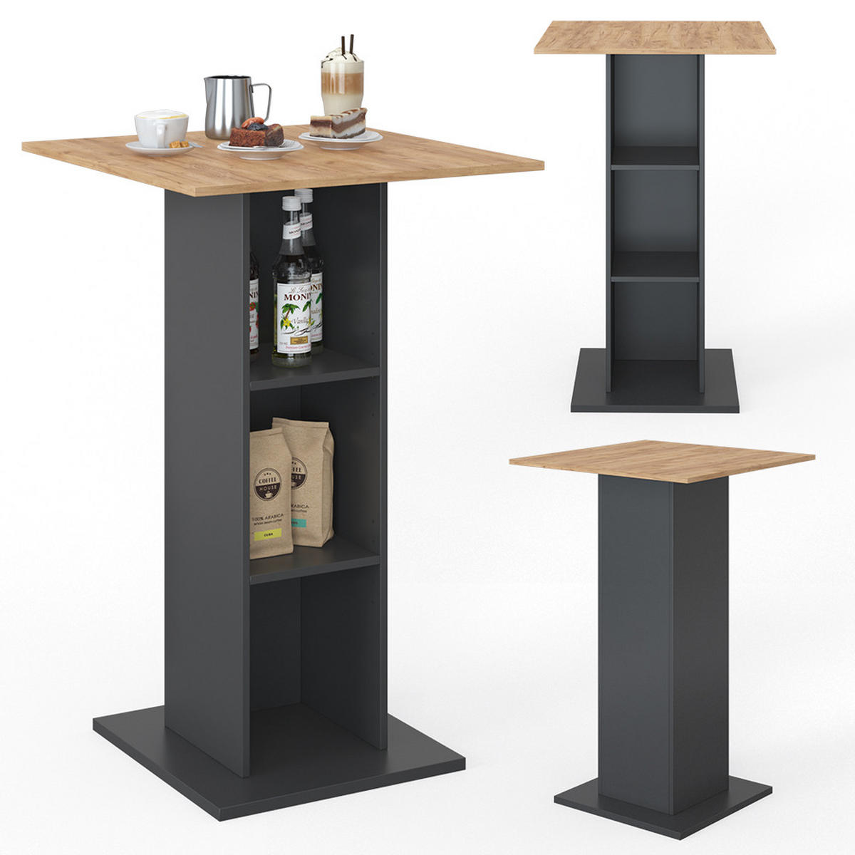 Anthrazit, Holzwerkstoff (70/70/109cm) - Vicco