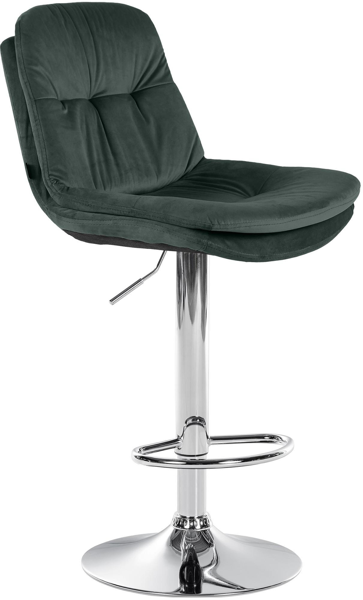 BARHOCKER Samt dunkelgrün - Dunkelgrün/Schwarz, Textil (46/94/54cm) - CLP