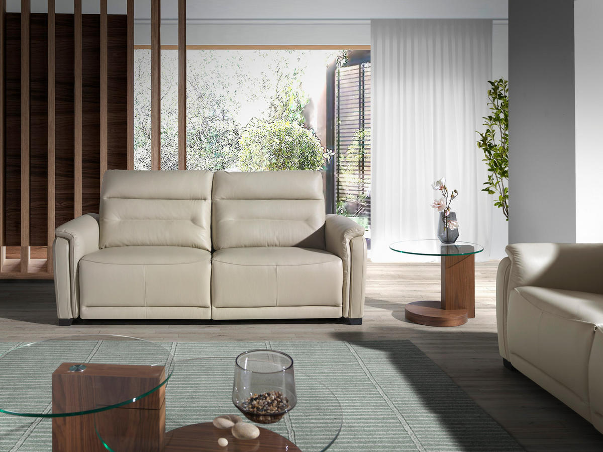 ECKTISCH Runder aus gehärtetem Glas und Nussbaumholz Ø60/48 cm - Transparent/Nussbaumfarben, Glas/Holz (60/60/48cm) - ANGEL CERDA