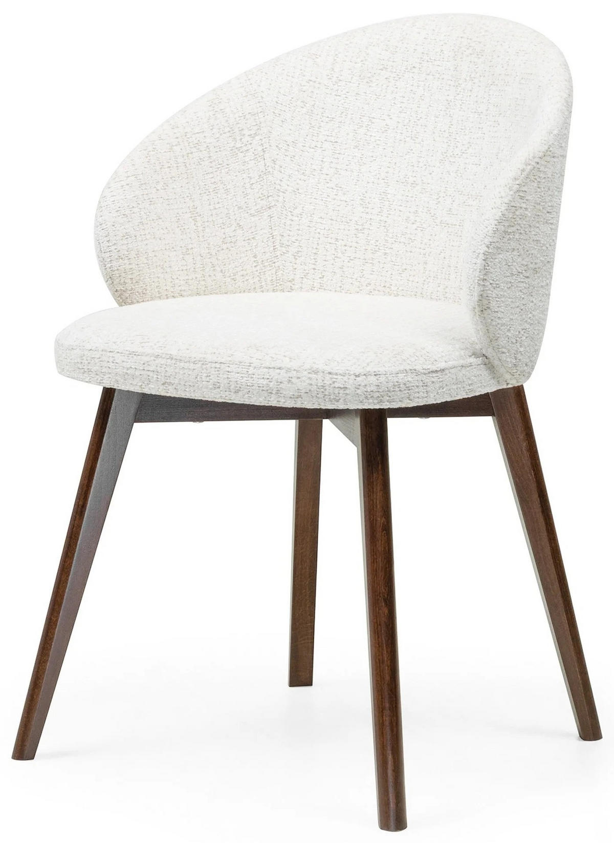 ESSZIMMERSTUHL MELIE 4er Set in Creme Chenille mit Dunkelbraunen Buchenholzbeinen 54/49/82 cm - Dunkelbraun/Creme, Holz/Textil (54/82/49cm) - WFL GROUP