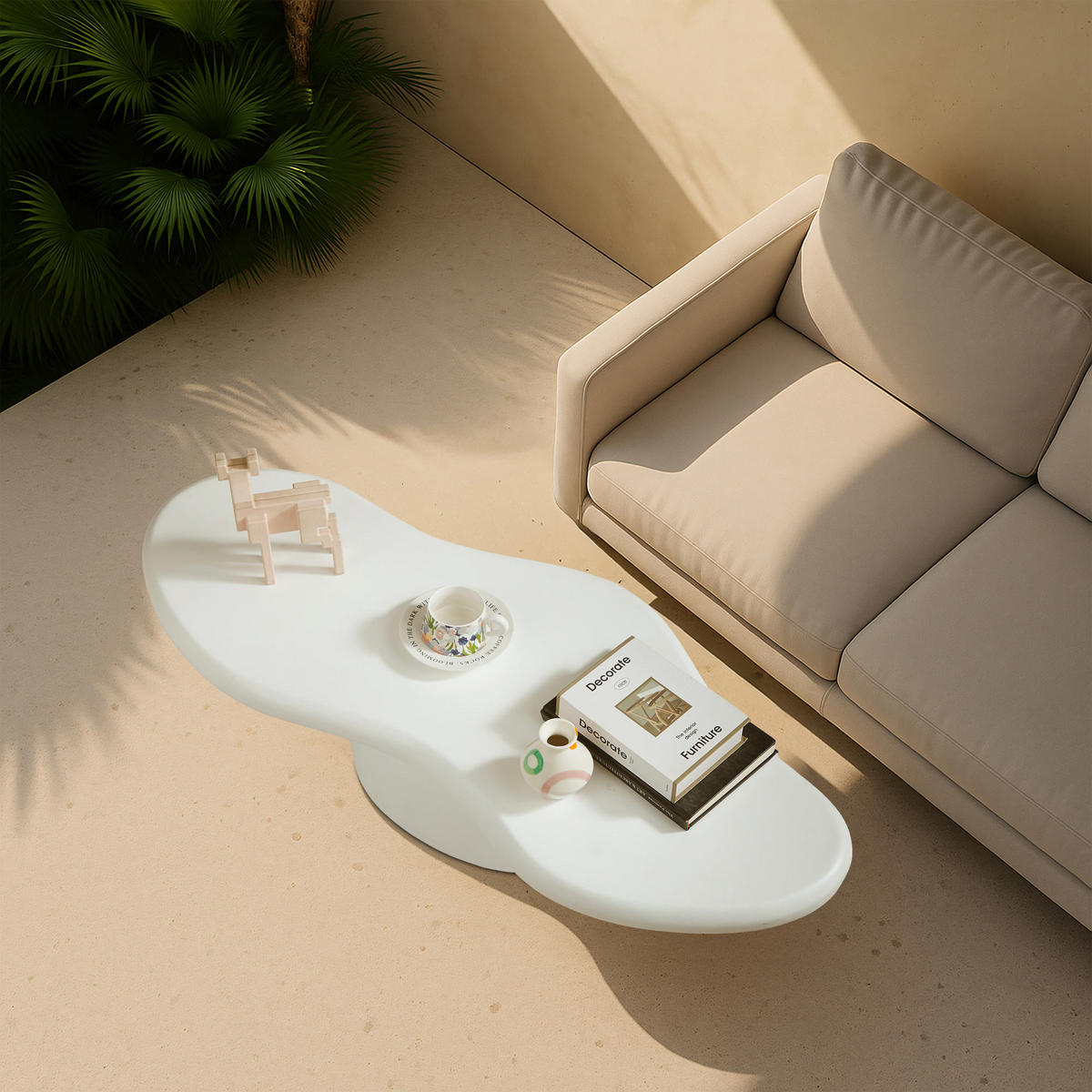 COUCHTISCH Rund Weiß 129 X 59 X 11 cm - Weiß, Metall (59/129/11cm) - Nordlys