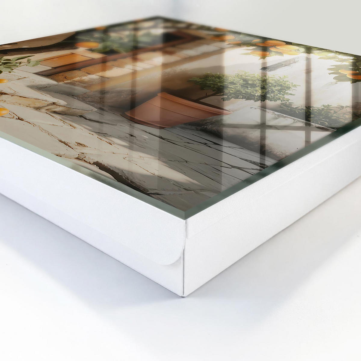 SCHLÜSSELBOX Weiß 30x30 cm – Türöffnung nach rechts - Orangengarten - Orange, Metall (30/30/5cm) - TULUP