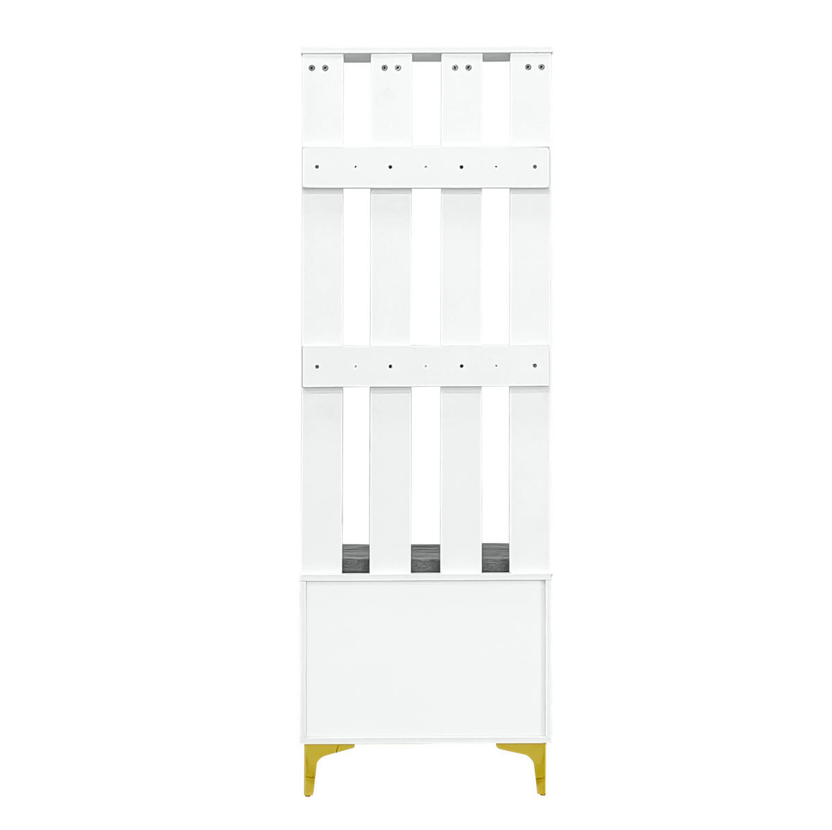 GARDEROBENSET 60,5/35,2/180,5 cm aus Spanplatte mit Push-to-open, verstellbaren Regalen und Sitzkissen, Weiß - Weiß, Holzwerkstoff (60.5/180.5/35.2cm) - Redom