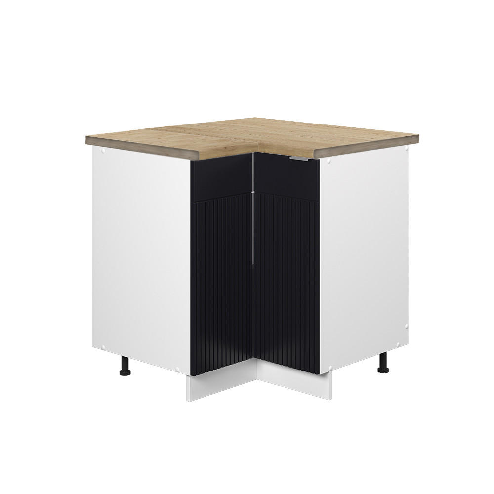 ROHOVÁ SKŘÍŇKA Fame-Line, černé pruhy, 80,5 cm, dub AP - bílá/černá, kompozitní dřevo (80.5/82/60cm) - Vicco