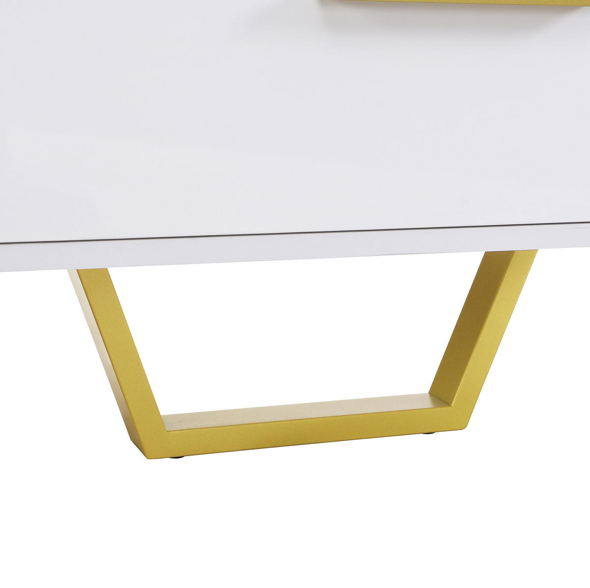 LOWBOARD 170/40/53,5 cm aus MDF mit Hochglanzoberfläche Weiß - Weiß, Holzwerkstoff (170/53.5/40cm) - Modenvie
