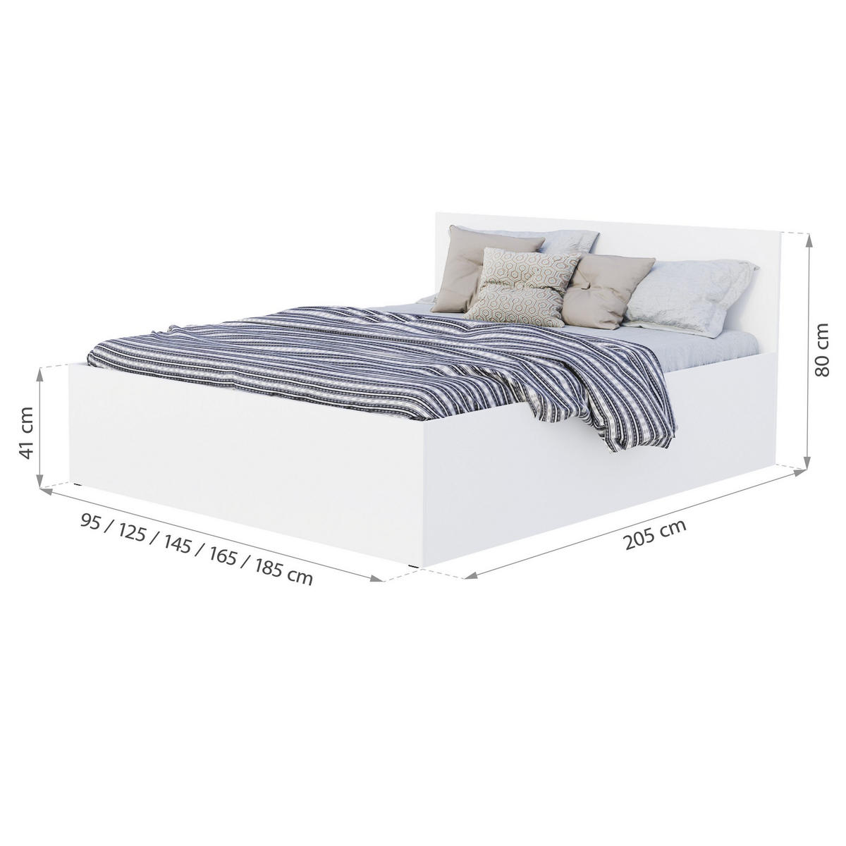 STAURAUMBETT Panama - Weiß, Holzwerkstoff/Metall (140/200cm) - FDM