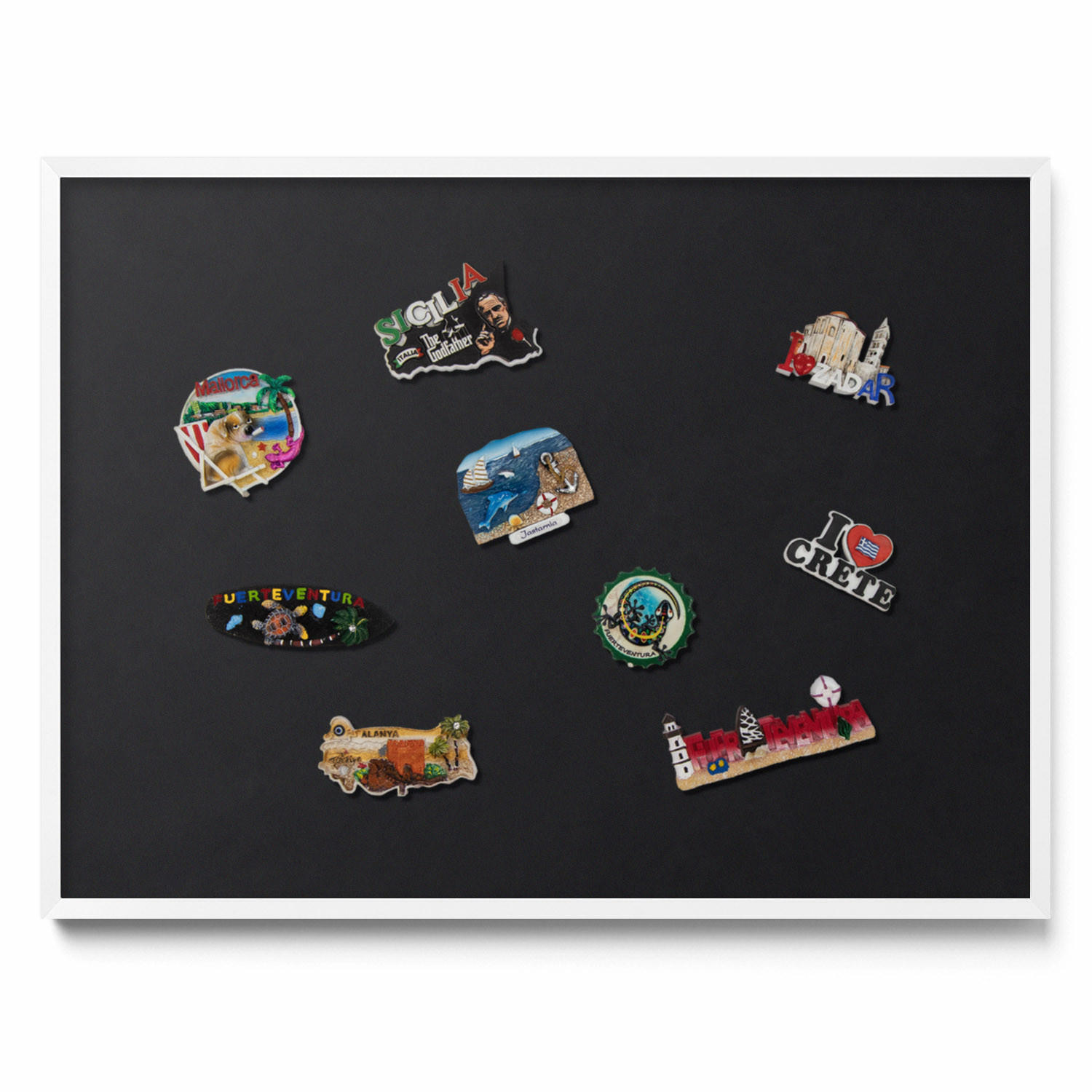 MAGNETTAFEL 80x60 cm Weißer Rahmen Farbe Schwarz - Robinienfarben, Metall (80/60/0.4cm) - TULUP