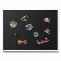 MAGNETTAFEL 80x60 cm Weißer Rahmen Farbe Schwarz - Robinienfarben, Metall (80/60/0.4cm) - TULUP