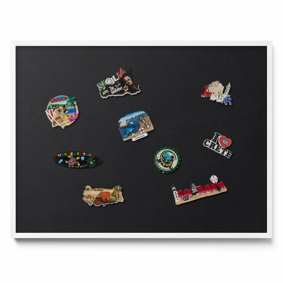 MAGNETTAFEL 80x60 cm Weißer Rahmen Farbe Schwarz - Robinienfarben, Metall (80/60/0.4cm) - TULUP