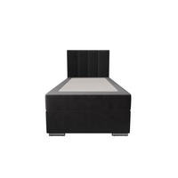 BOXBETT ZILANO 2 mit Matratze H3 und Topper 90x200 Itaka 27 rechts - Dunkelgrau, Holz/Textil (90/200cm) - Bedante