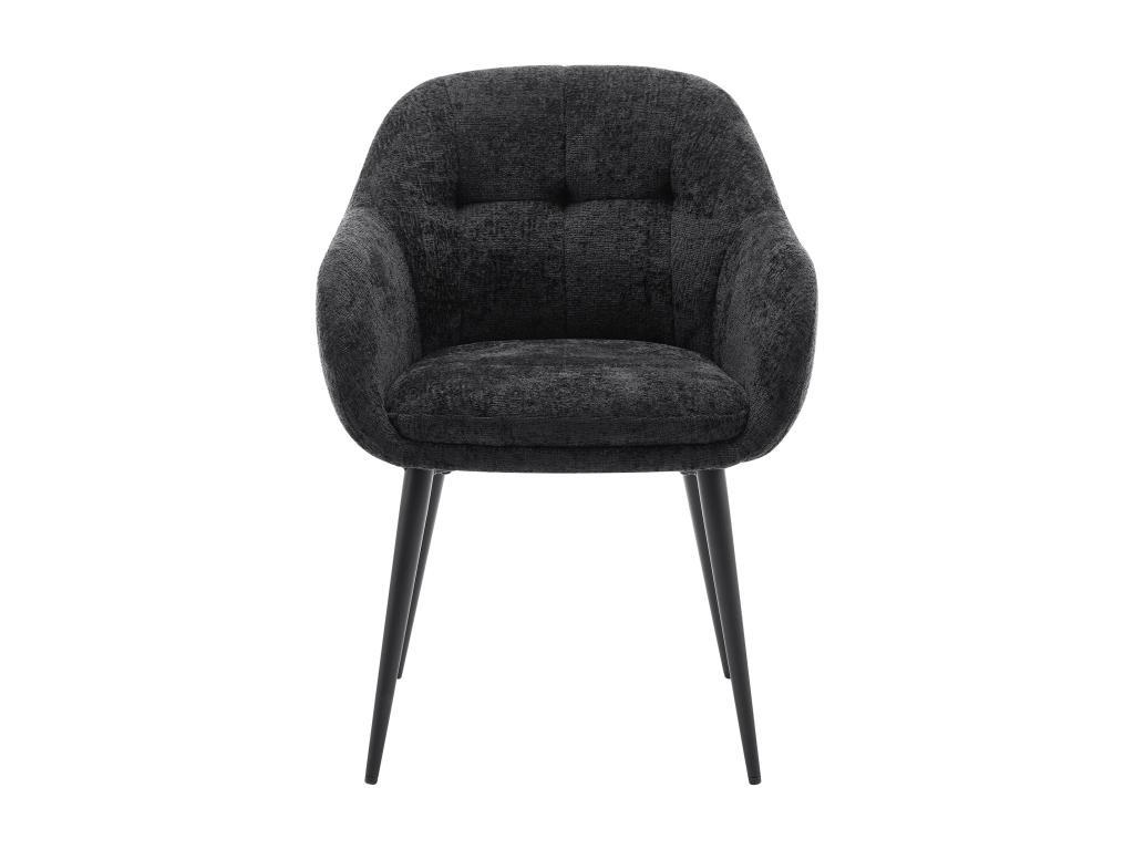 STUHL mit Armlehnen 2er-Set - Strukturstoff & Metall - Schwarz - LASSANDRA - Schwarz, Textil (59/81/59cm) - Pascal Morabito