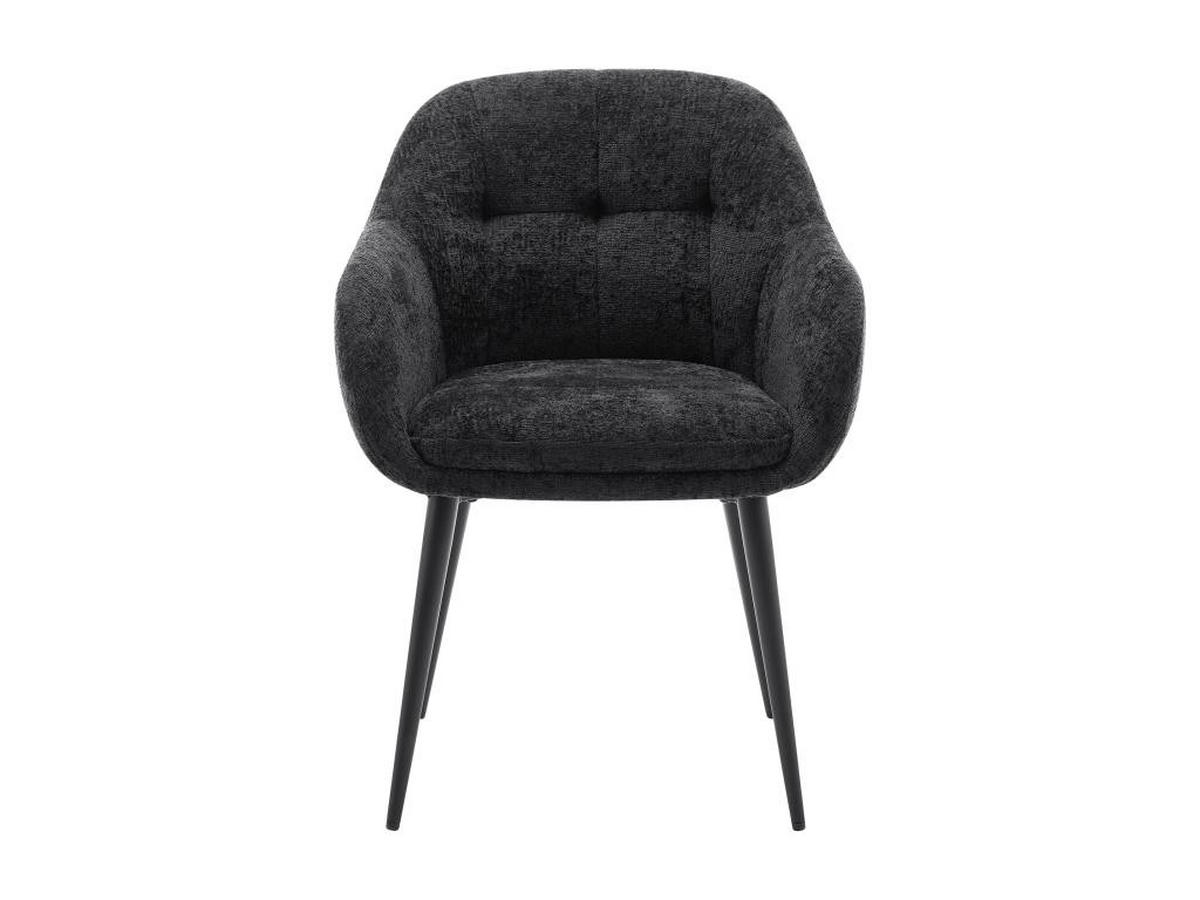 STUHL mit Armlehnen 6er-Set - Strukturstoff & Metall - Schwarz - LASSANDRA - Schwarz, Textil (59/81/59cm) - Pascal Morabito