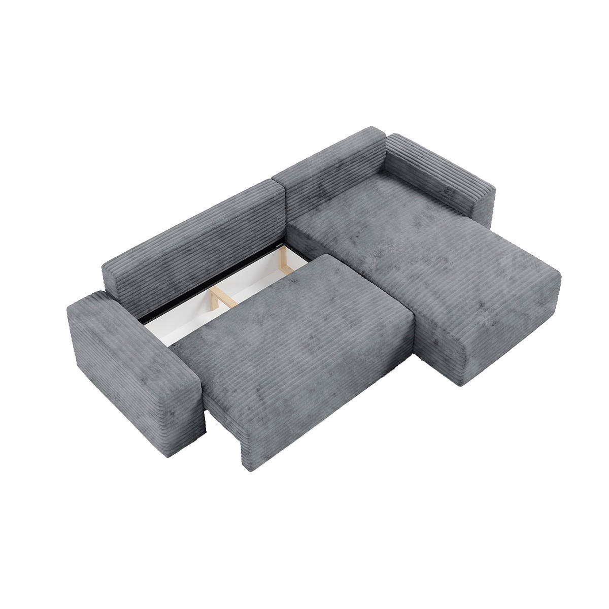 ECKSOFA Fabio 3 Sitzplätze Grau - Grau, Holz (300/185cm) - Petits-meubles
