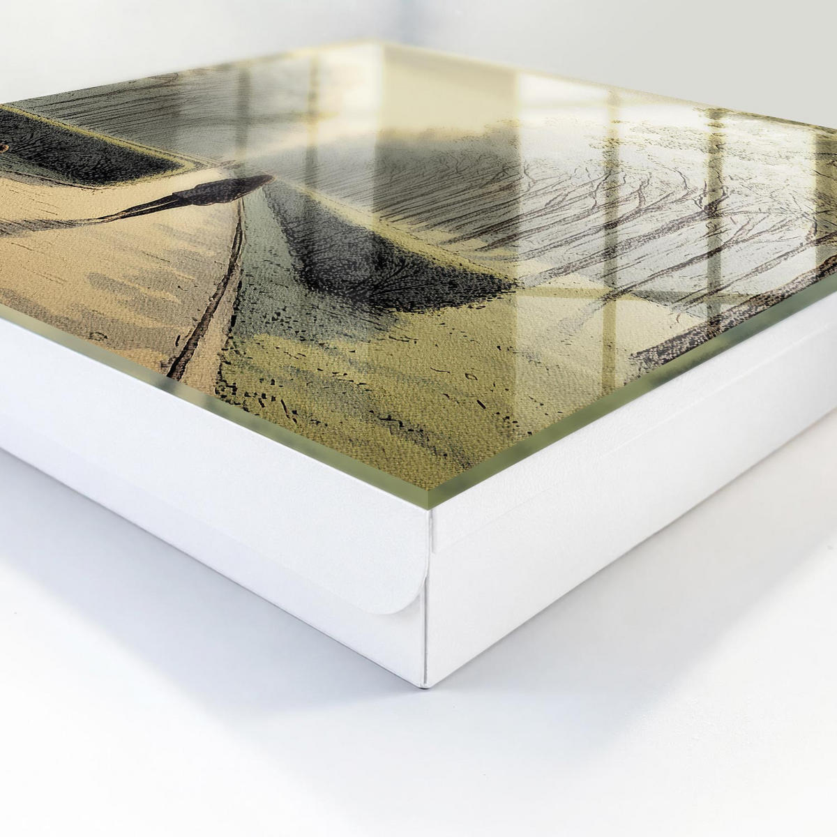 SCHLÜSSELBOX Weiß 30x30 cm – Türöffnung nach rechts - Ein Spaziergang im Park - Grün, Metall (30/30/5cm) - TULUP